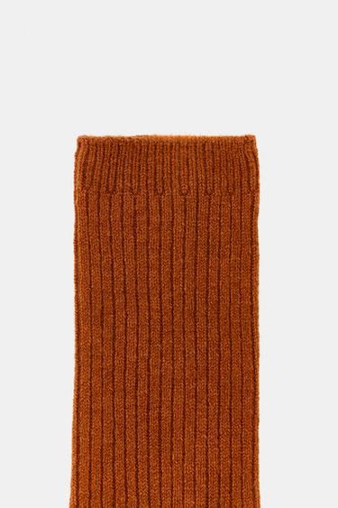 VISCOSE RIB SOCKS - Orange by Zara