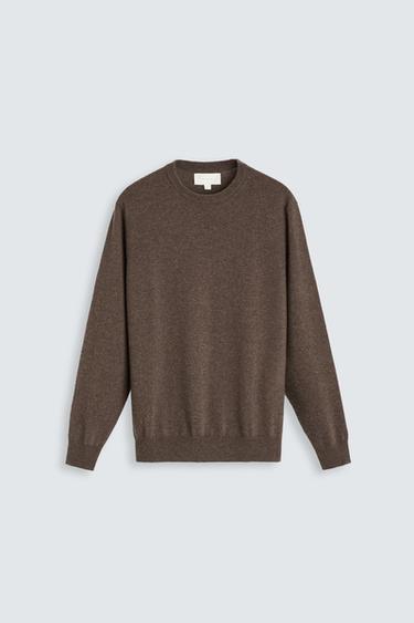 Zara 100% CASHMERE SWEATER - Brown marl
