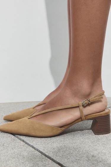 SAPATO MULE COM TIRAS DE CROUTE - Marrom da Zara