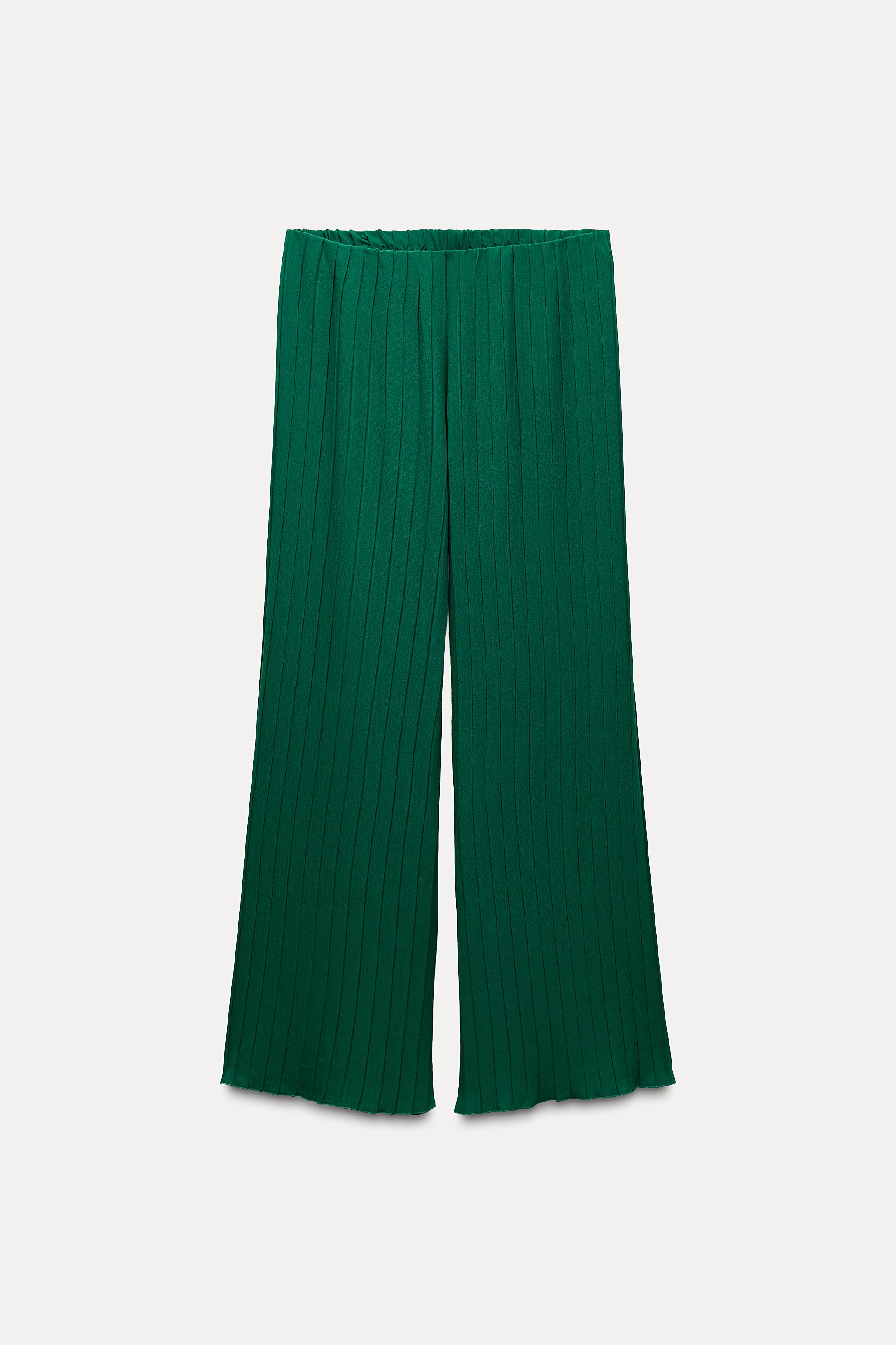 PANTALON PLISSE Vert ZARA Suisse Switzerland