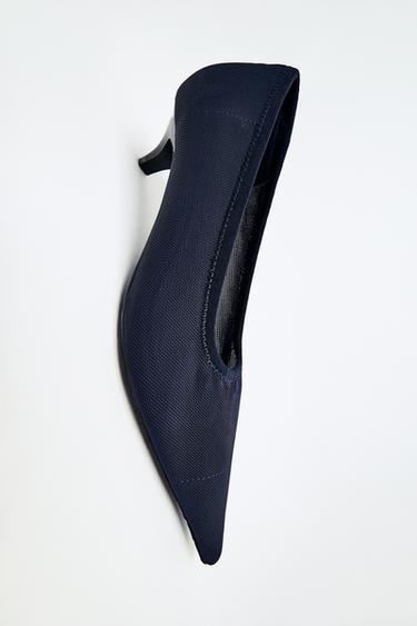 MESH KITTEN HEEL SHOES - Blue by Zara