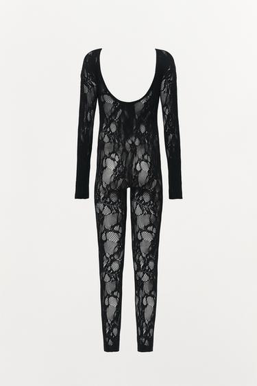 COMBINAISON SEAMLESS DENTELLE - Noir de Zara - Image 4