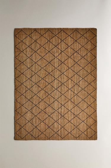 DIAMOND JUTE RUG - Mid-blue by Zara