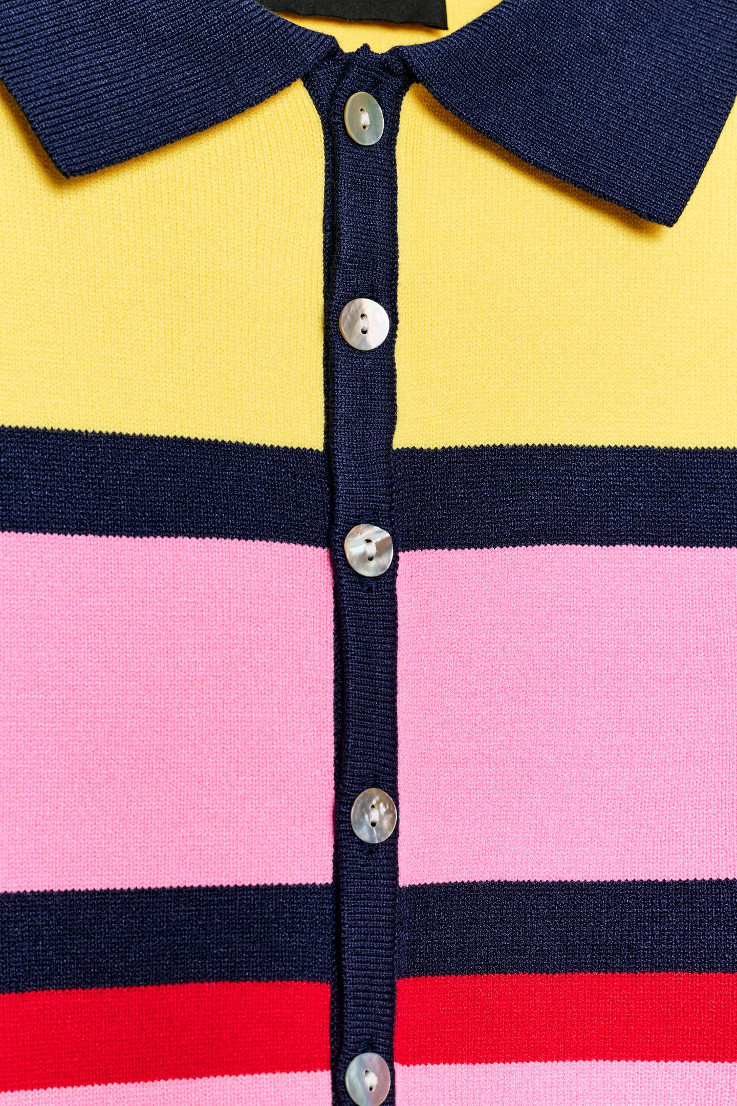 Поло Zara Striped Knit Polo, цвет: Разноцветный — фото 7
