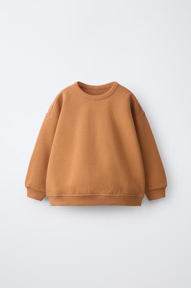CONTRAST TOPSTITCH SWEATSHIRT - Light brown de Zara