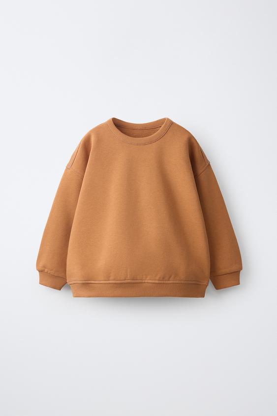 Zara CONTRAST STITCH SWEATSHIRT - Light brown - Image 0