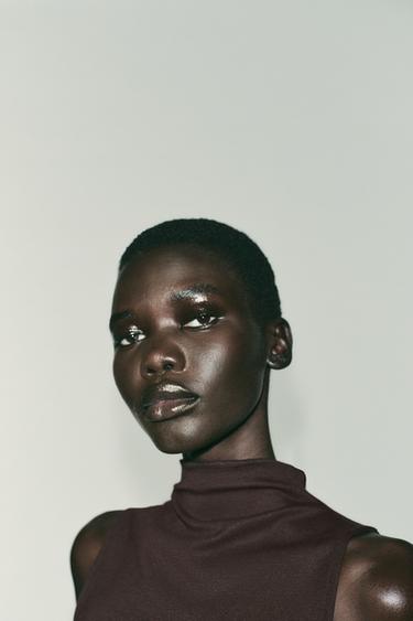 TOP COTON MODAL - Grenat de Zara