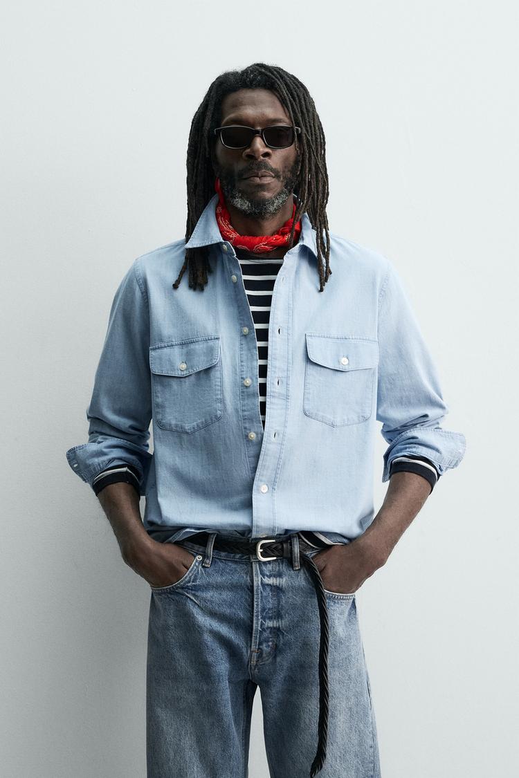 ZARA LIGHTWEIGHT DENIM SHIRT AARON LEVINE X ZARA