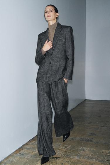 PANTALON AVEC LAINE ZW COLLECTION - Noir / Blanc de Zara - Image 4