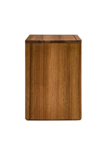 LARGE SQUARE WOODEN BATHROOM BIN - Light beige by Zara