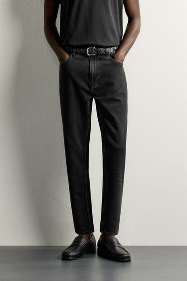 JEAN SLIM CROPPED - Noir de Zara