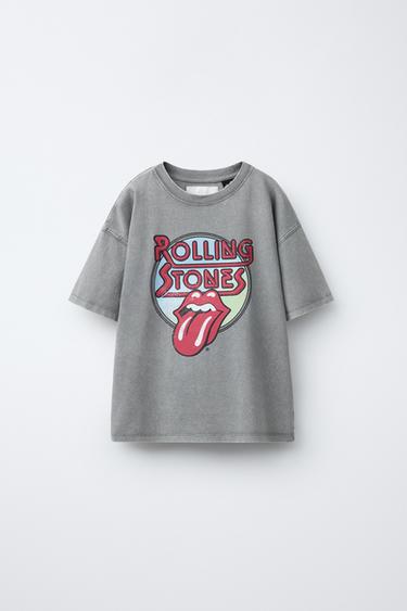 ÁO PHÔNG BẠC MÀU HỌA TIẾT THE ROLLING STONES ® - Màu xám than từ Zara