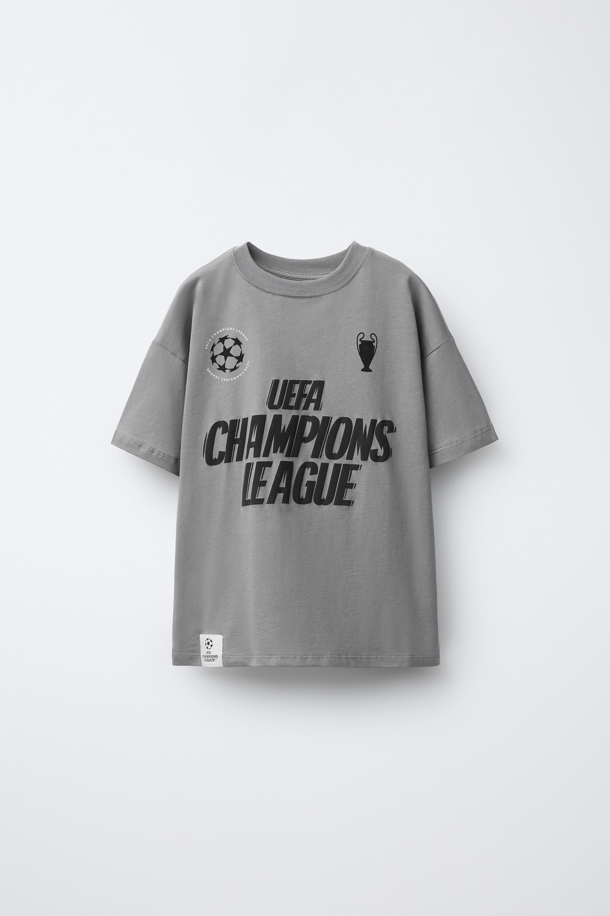 UEFA CHAMPIONS LEAGUE ® PRINTED T-SHIRT - Gray | ZARA United States