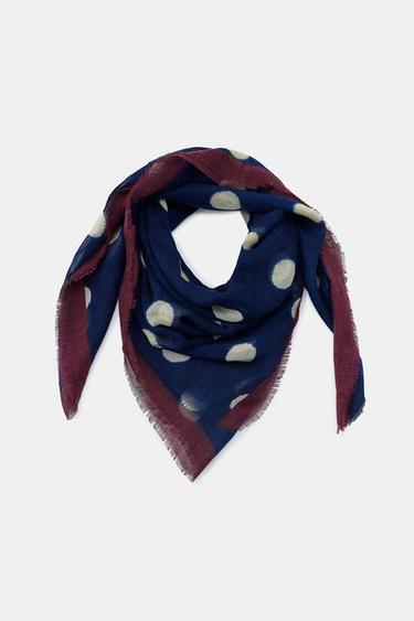 FOULARD À IMPRIMÉ POIS - Bleu roi de Zara - Image 2