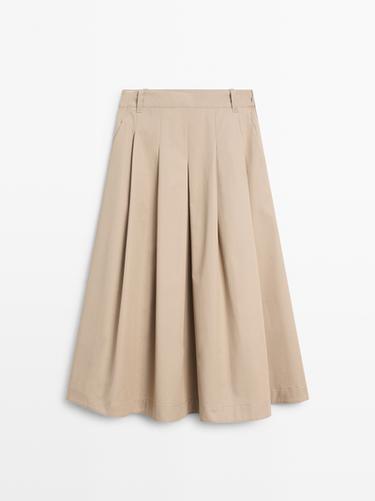 Falda midi detalle tablas - Arena de Zara
