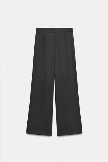 PANTALÓN RECTO CON VISCOSA - Gris de Zara