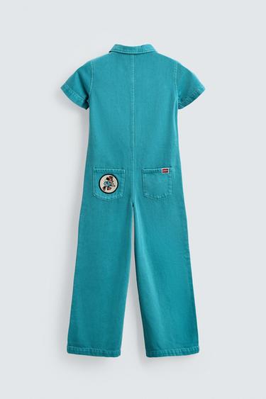 COMBINAISON EN JEAN À PATCHS BRODÉS HARRY LAMBERT FOR ZARA X DISNEY - Turquoise de Zara - Image 1