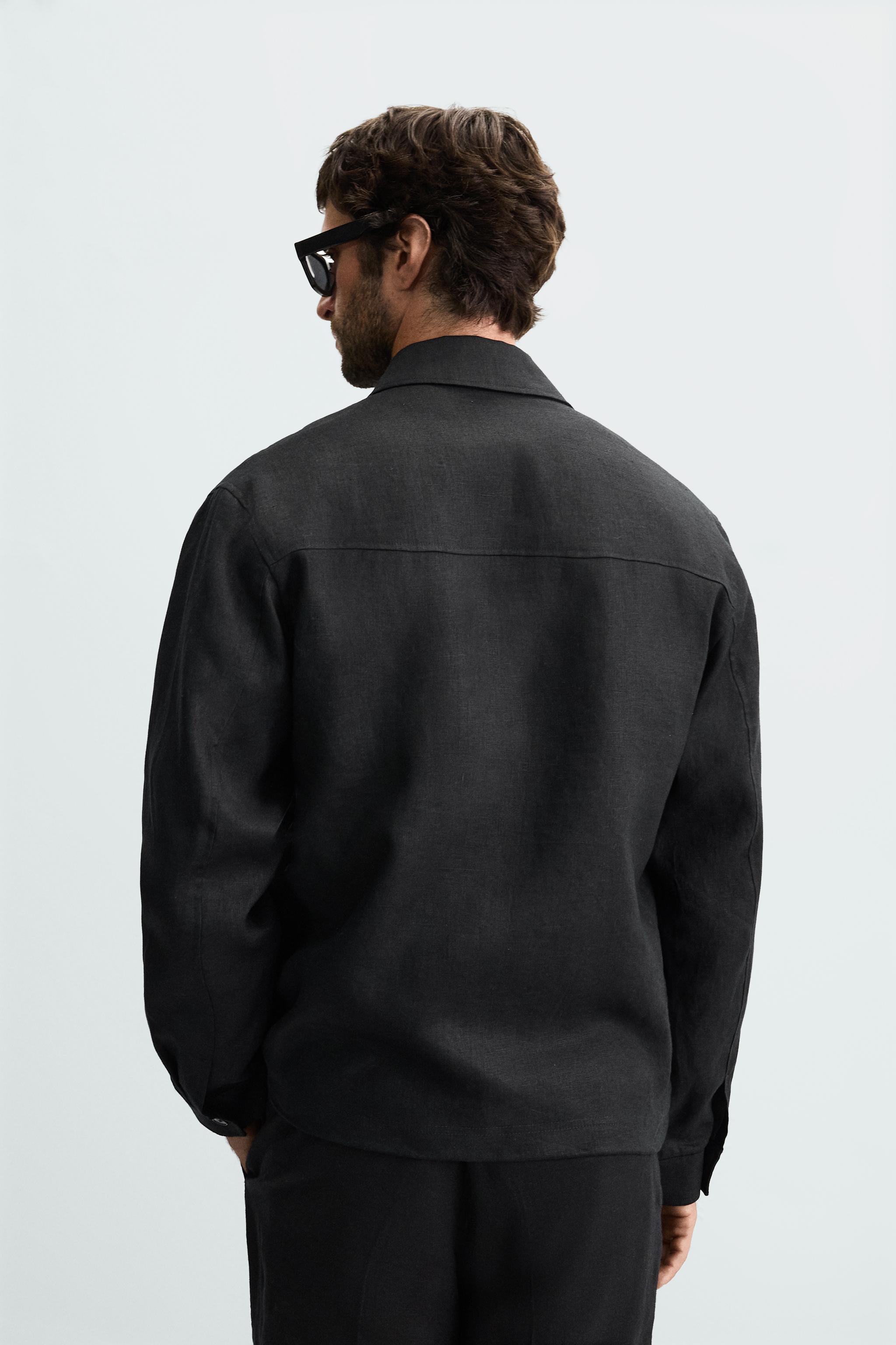 ZARA 100%リネンシャツジャケット シャツジャケット、リネン100% - ブラック | ZARA Japan / 日本