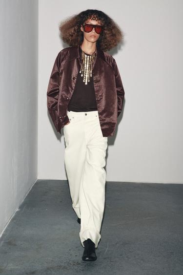 ZW COLLECTION SATIN JACKET - Burgundy by Zara - Image 0
