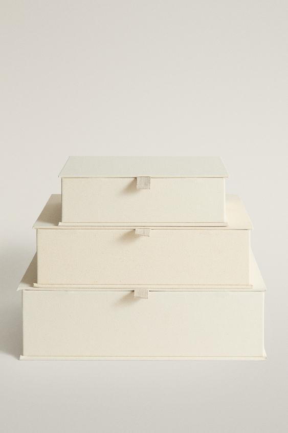 Zara ORGANIZER BOX WITH LID - Light beige - Image 0