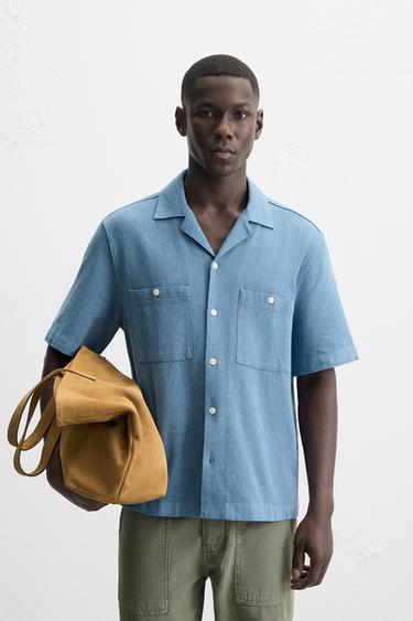 Zara RELAXED FIT SHIRT - Indigo