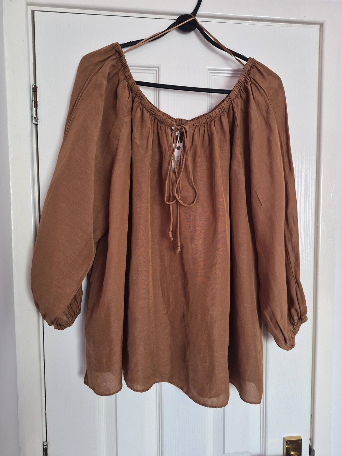 ZW COLLECTION LINEN BLEND BLOUSE - Image 3