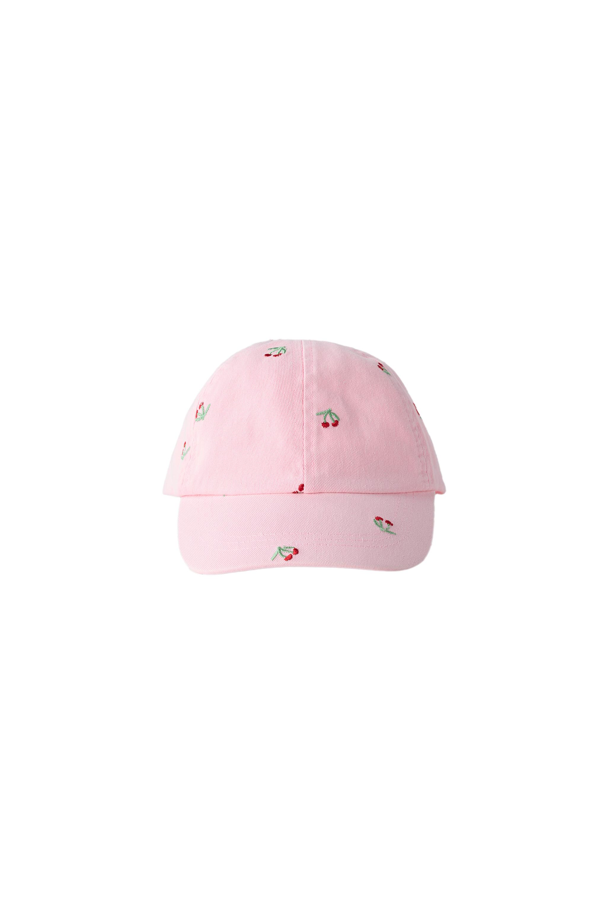 WASHED-EFFECT CAP WITH CHERRY EMBROIDERY - Pink | ZARA Australia display picture 3