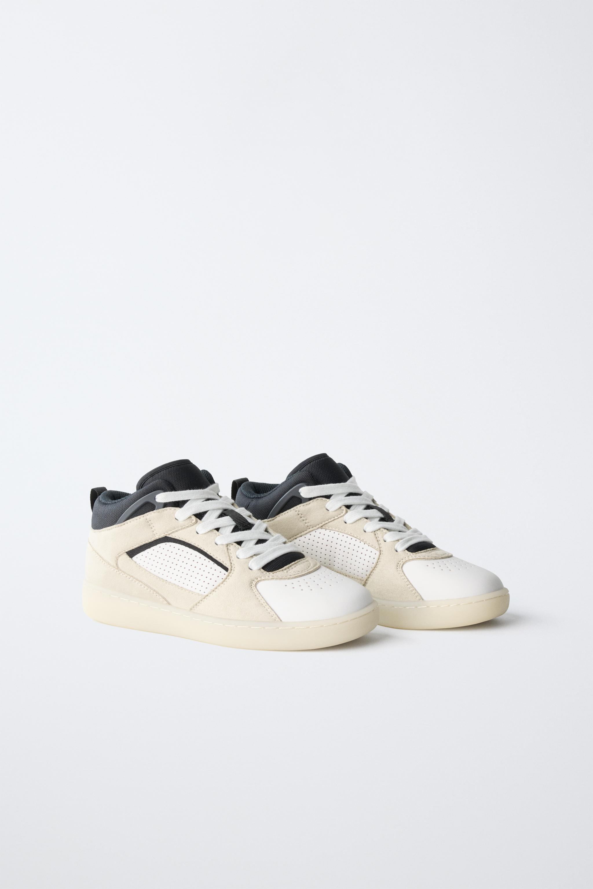 CONTRAST HIGH-TOP SNEAKERS — Gray