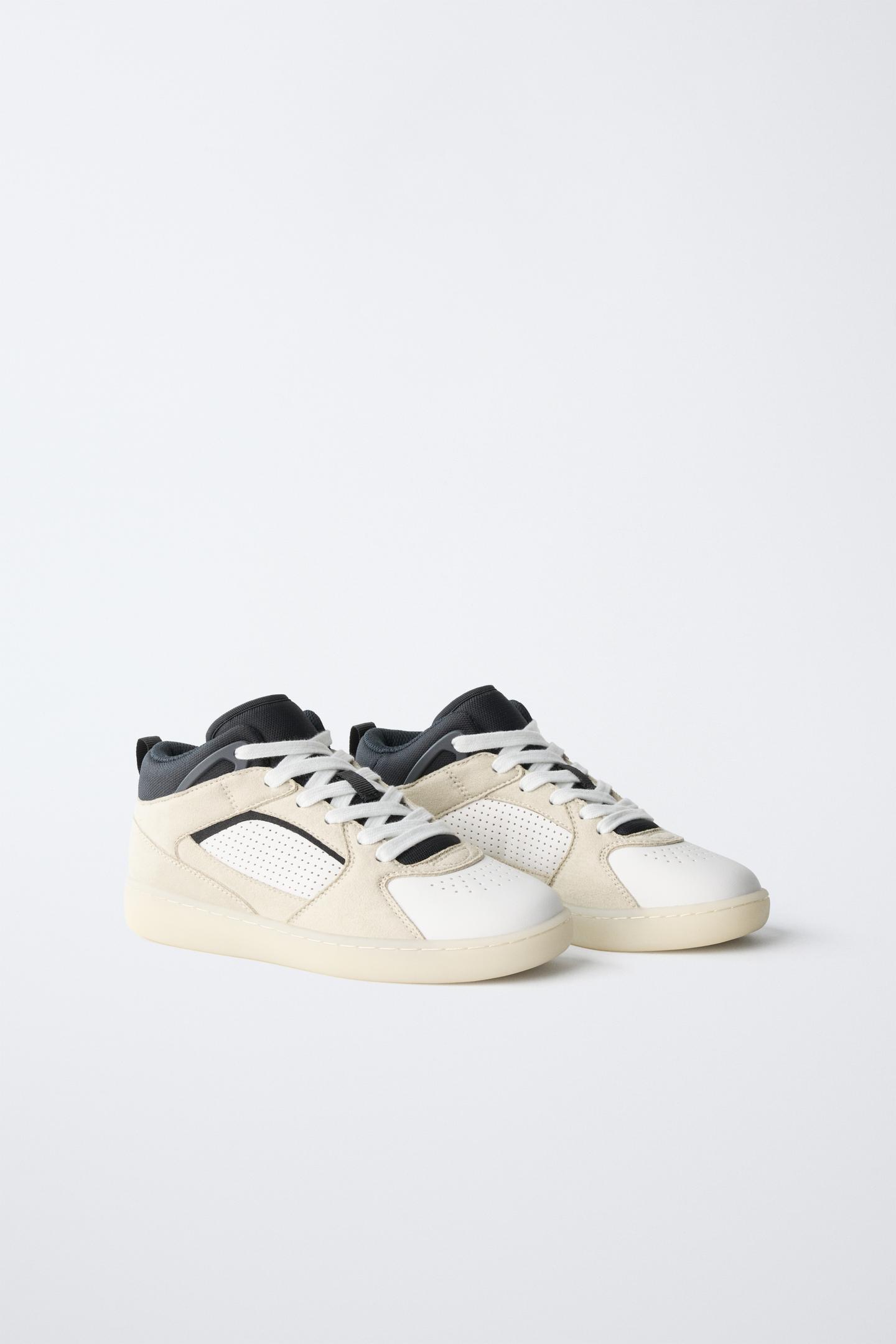 Детские кроссовки Zara Contrast High-Top, цвет: Серый — фото 2