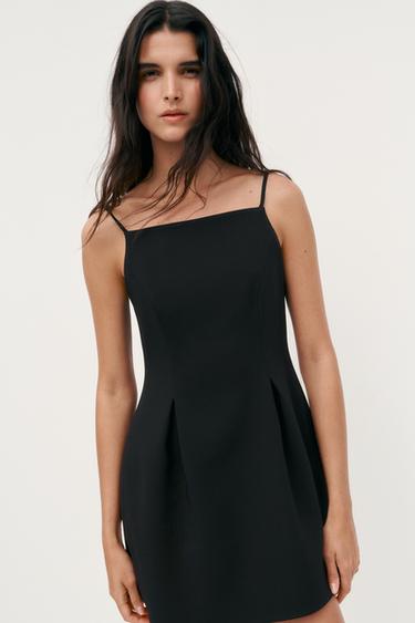 VESTITO CORTO CON SPALLINE - Nero di Zara