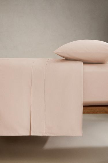 PERCALE FITTED SHEET | 30 CM HIGH (300 THREAD COUNT) - Pink by Zara - Image 2