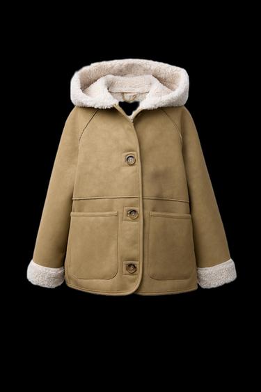 DOUBLE-FACED FAUX SHEARLING COAT - Sand by Zara - Image 0
