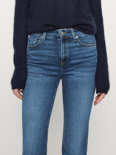 Zara High-waist skinny flared jeans - Mid-blue