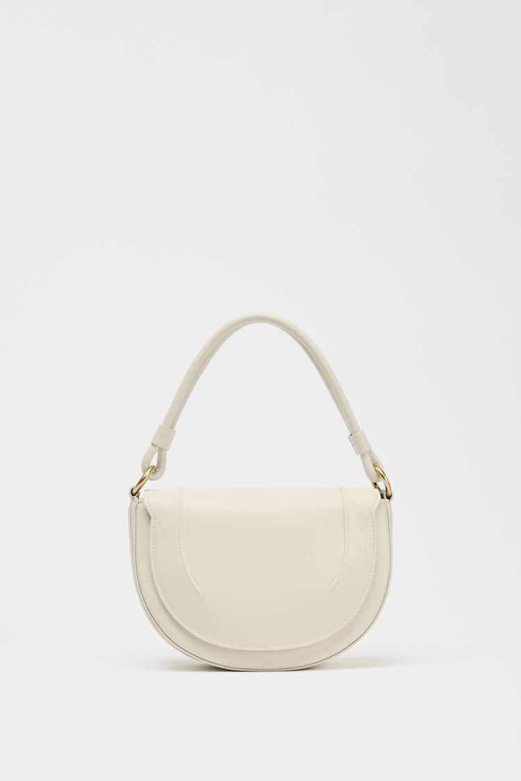 BORSA A TRACOLLA IMPUNTURATA CANVAS Écru ZARA Italia Italy