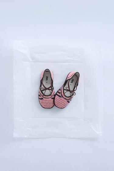 TIMELESZ - CROCHET BALLET FLATS - Pink by Zara