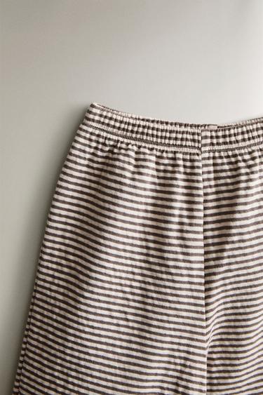 KIDS' STRIPED PYJAMA SET - Chocolate brown by Zara - Image 4