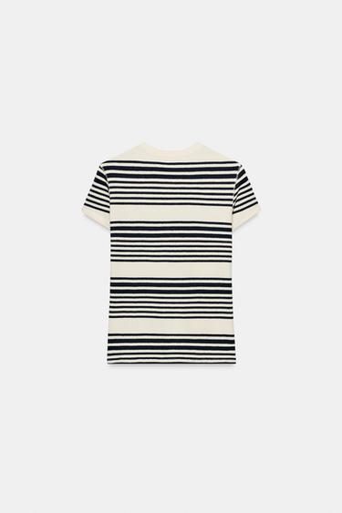 STRIPED HENLEY T-SHIRT - striped by Zara - Image 4