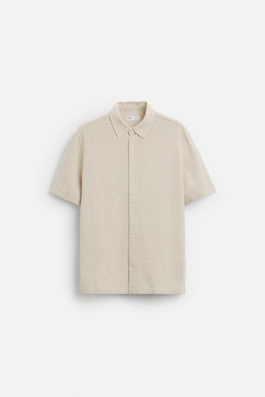 Zara 紋理襯衫 - 淺米色