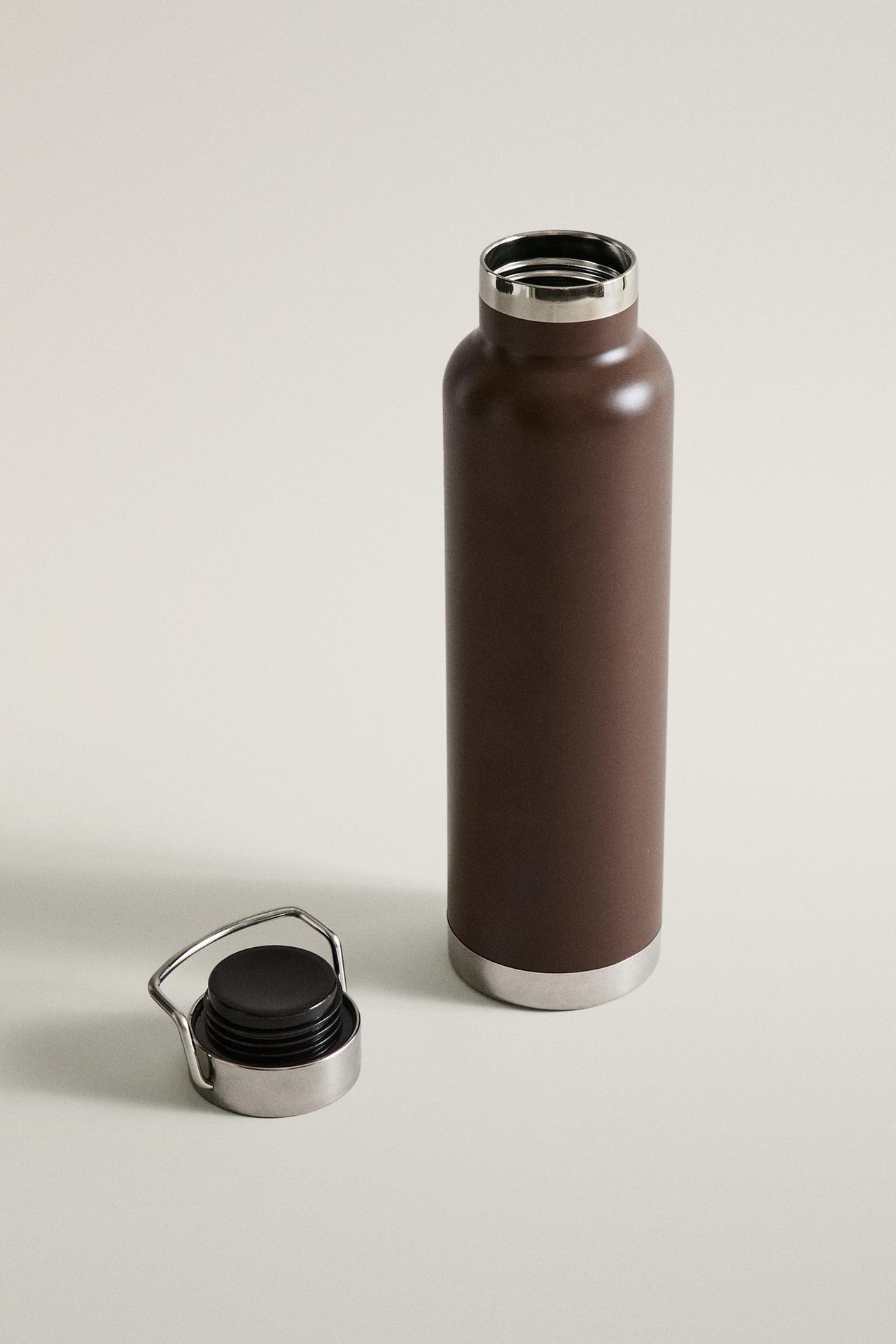 STAINLESS STEEL BOTTLE — Dark brown