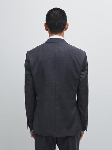 Zara 100% wool suit blazer - Navy blue