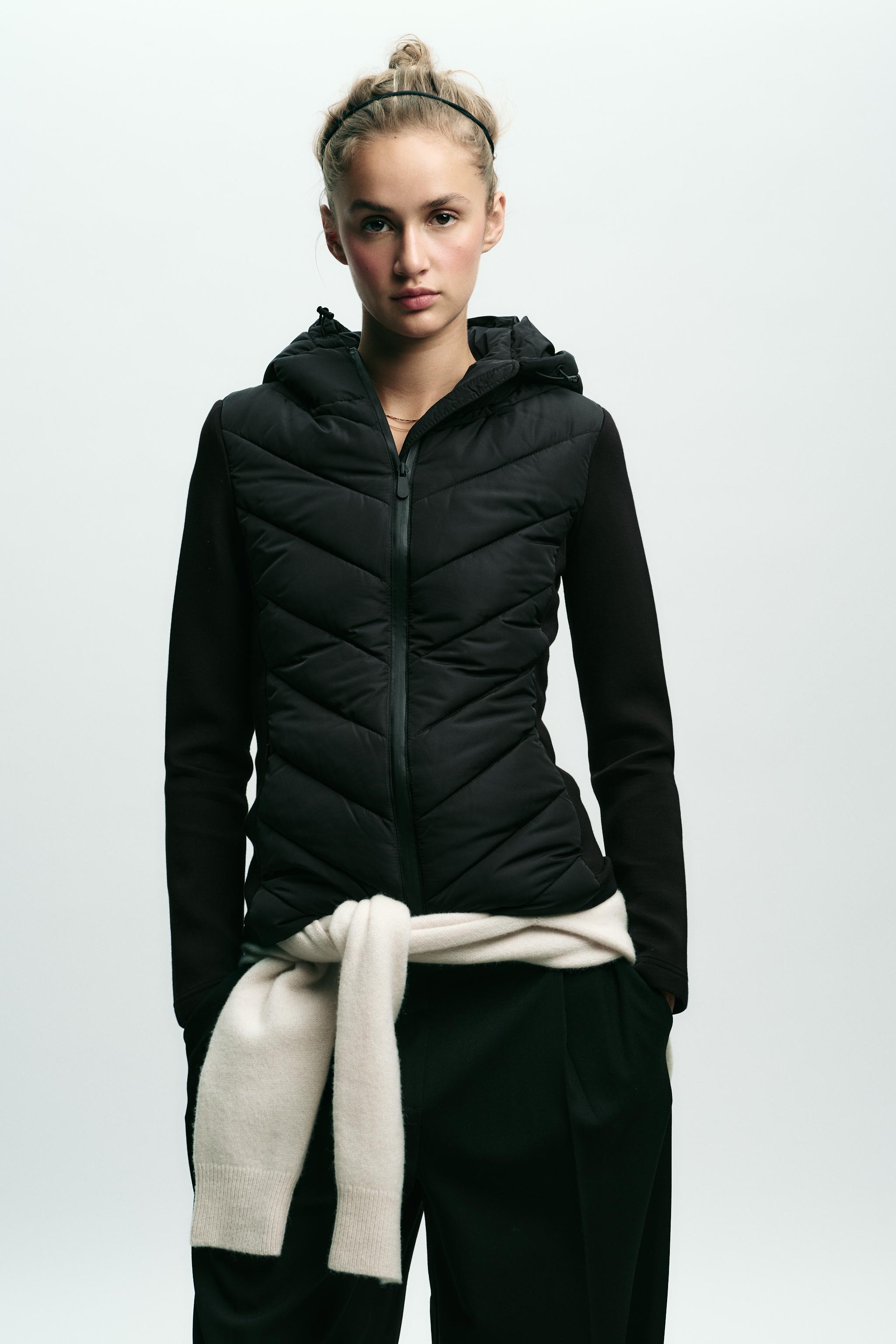 CONTRAST PUFFER JACKET Ecru ZARA United Kingdom - Main Image