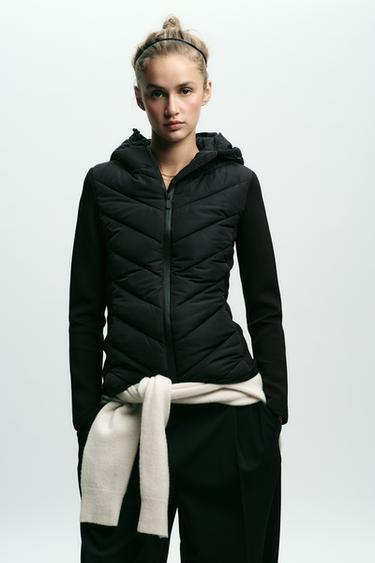 CONTRAST PUFFER JACKET - Black by Zara - Image 1