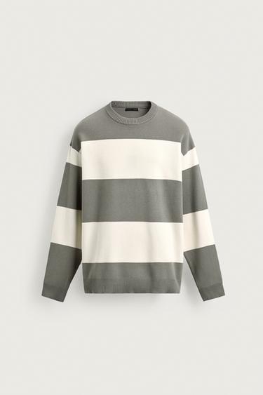 Zara SOFT TEXTURED KNIT SWEATER - striped
