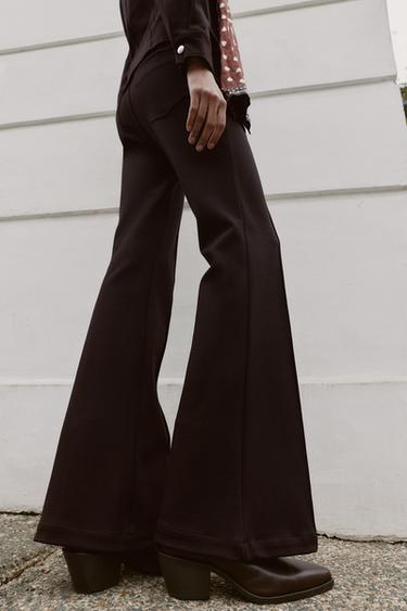 LOW-RISE FLARE TROUSERS - Brown by Zara - Image 3