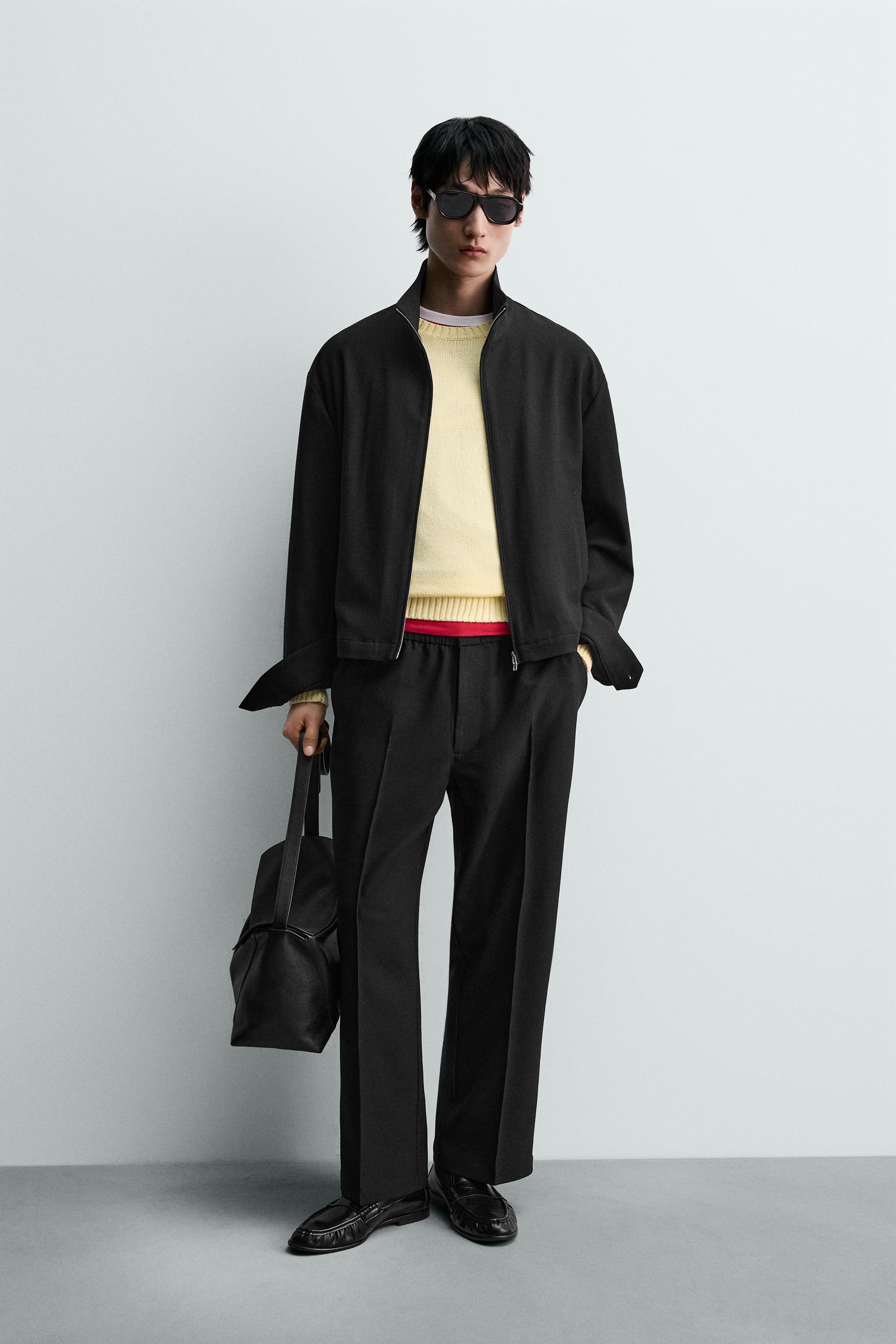 リラックスフィットテクスチャージャケット - ブラック | ZARA Japan