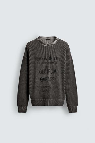 WASHED PRINTED JUMPER - Black by Zara