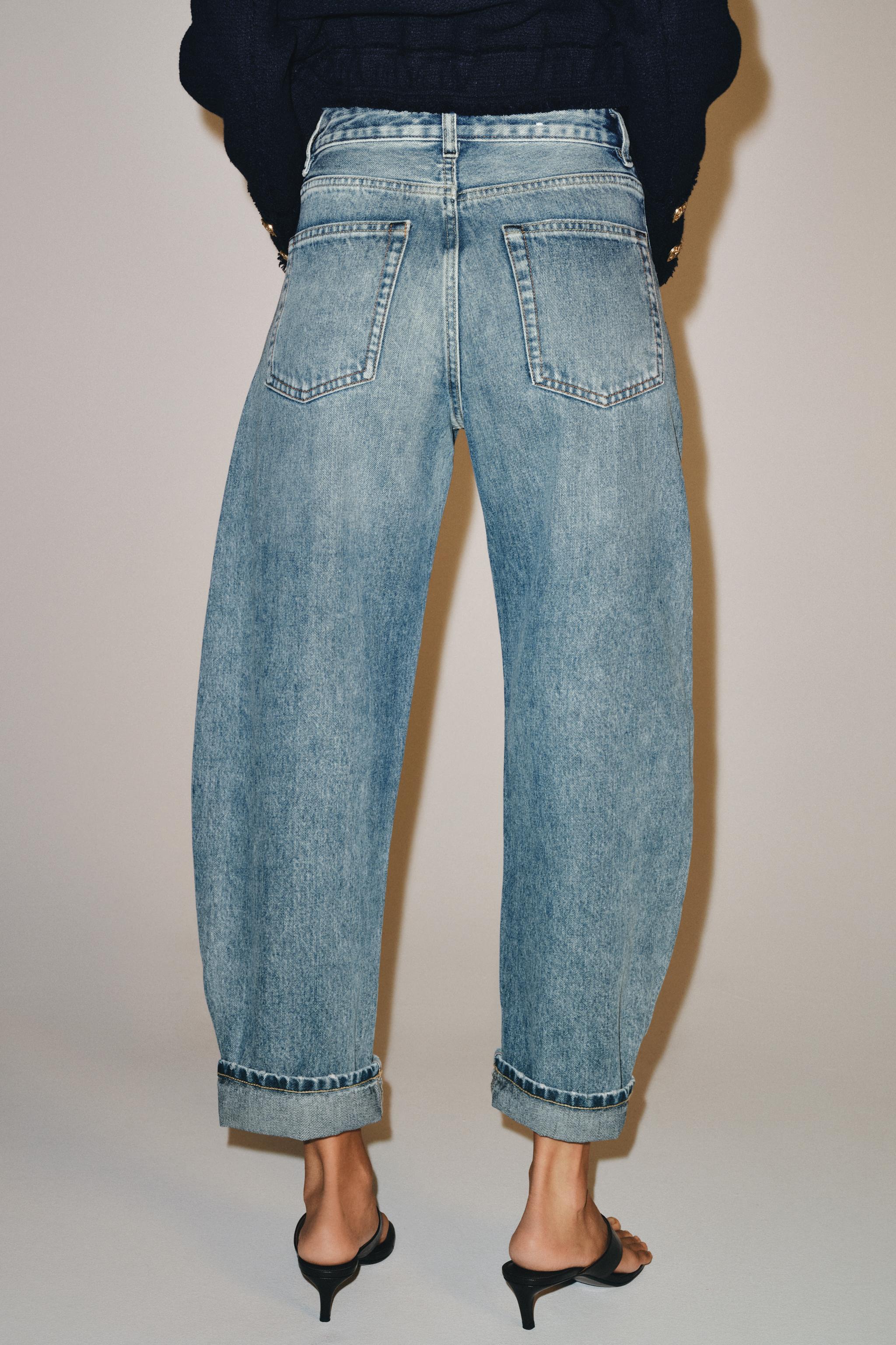 Zara ZW COLLECTION CUFFED BALLOON JEAN görsel 4