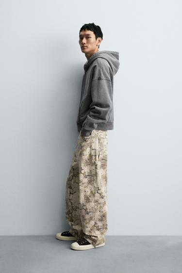ABSTRACT PRINT BAGGY FIT CARPENTER TROUSERS - 028 by Zara - Image 3