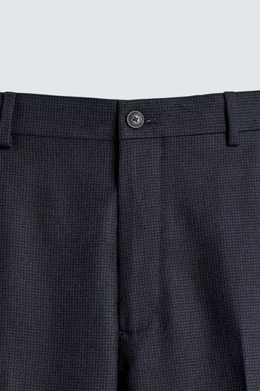 PANTALON DE COSTUME PIED-DE-POULE - Bleu marine de Zara - Image 6