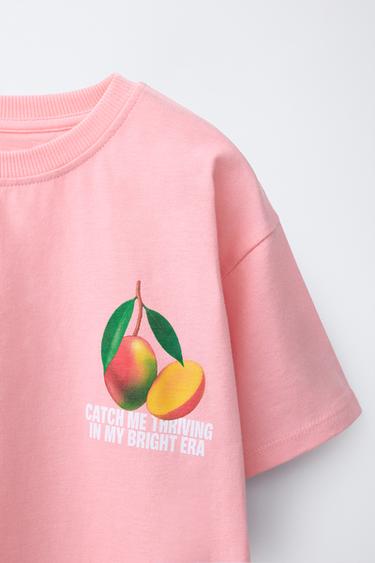 PRINTED T-SHIRT - Pink / White by Zara - Image 2